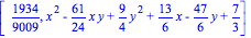 [1934/9009, x^2-61/24*x*y+9/4*y^2+13/6*x-47/6*y+7/3]